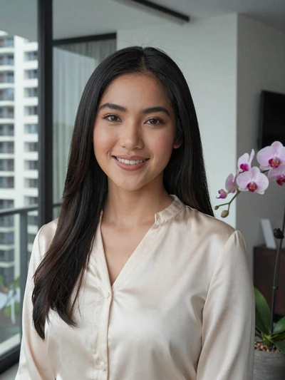 Nur Aisyah, 26-year-old Bruneian woman in elegant cream baju kurung seeking serious relationship