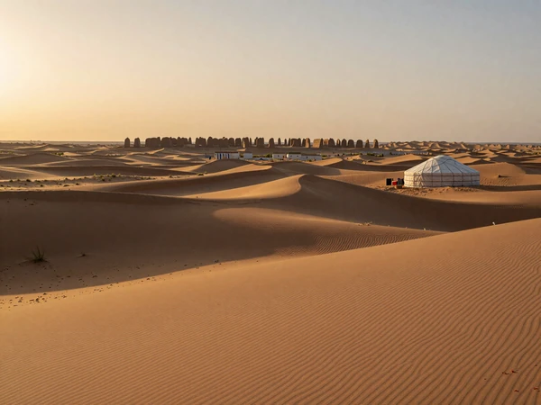 Scenic view of Turkmenistan Karakum Desert showcasing the country's dramatic landscape