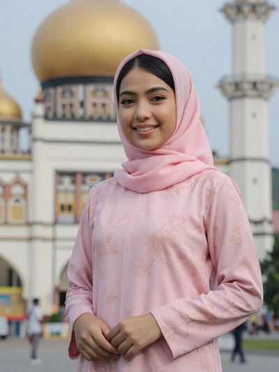 Farah Nabilah, 24-year-old young Bruneian woman in traditional pink attire looking for life partner