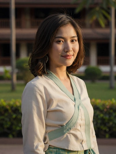 Su Hlaing Win, 28-year-old Burmese woman from Mandalay with serene expression seeking Western partner
